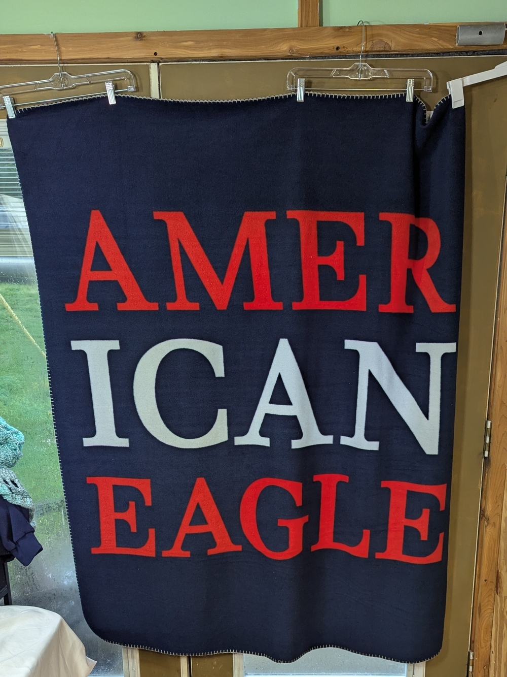 American Eagle Outfitters Red/White/Blue Fleece Blanket 50X60